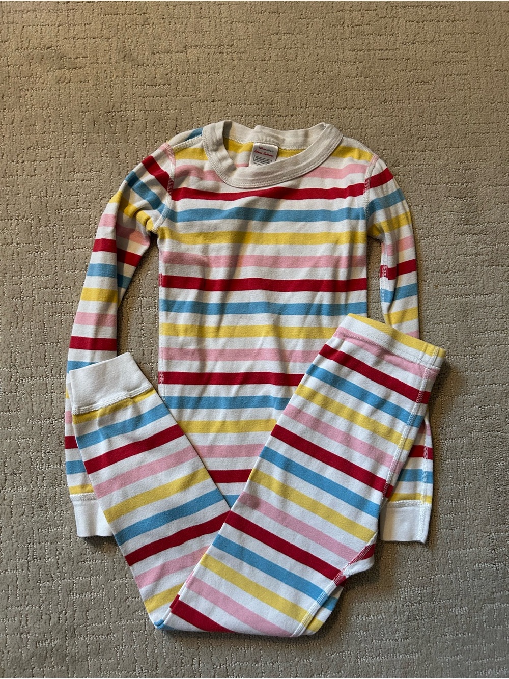 Hanna Andersson rainbow stripe long John pajamas